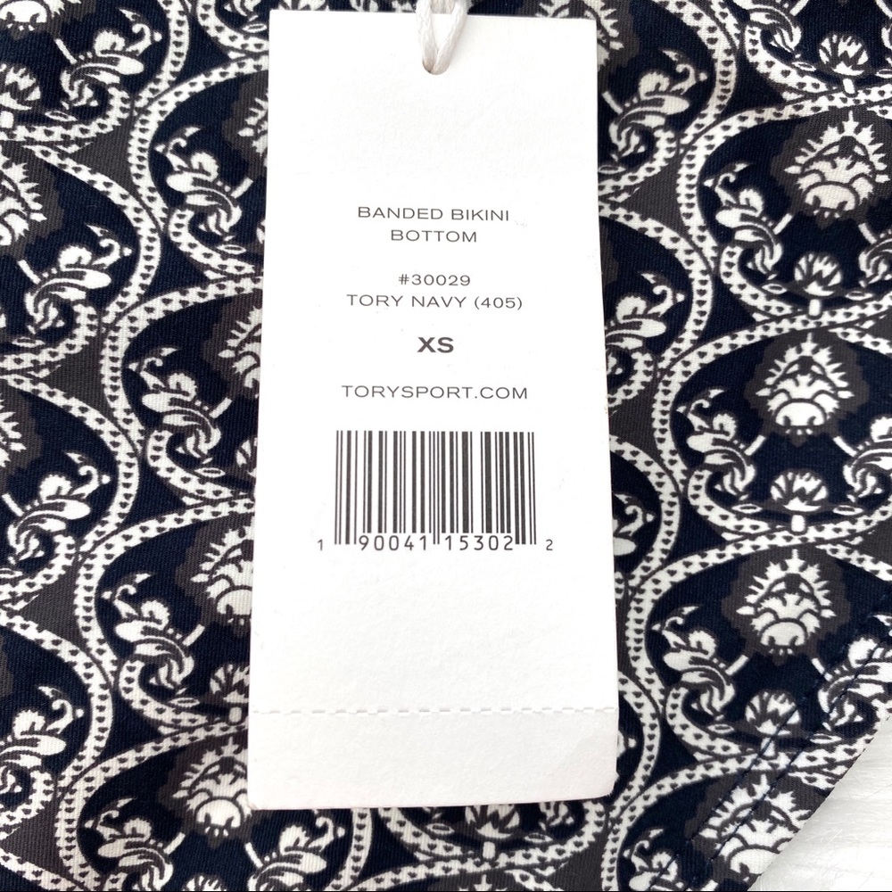 Tory Burch Banded Bikini Bottom Blue and White - Picture 3 of 5